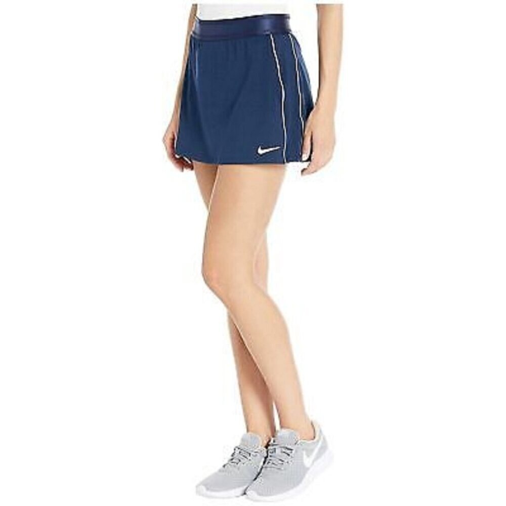 Nike Court Dry Straight Tennis Skort Skirt Women's size L Navy White 939320 NEW